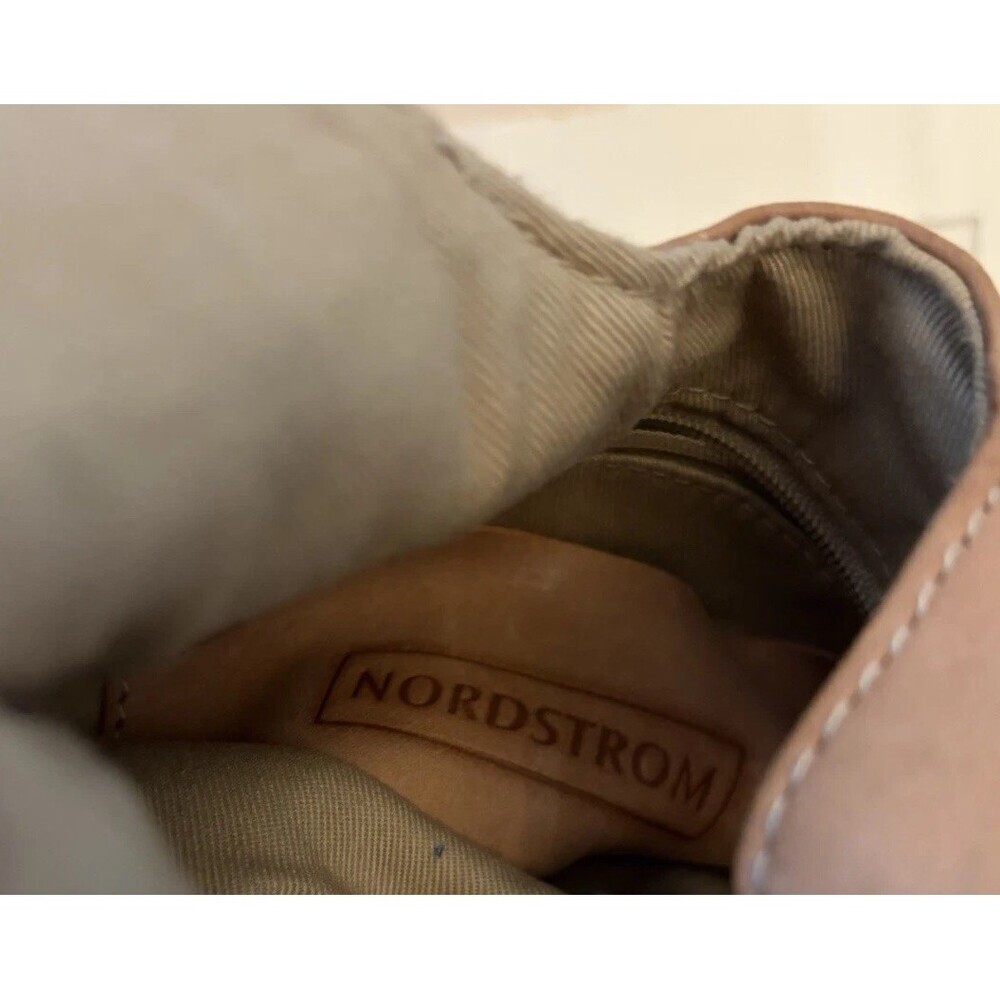 Nordstrom Neutral Tan Studded Leather Hobo Clutch Minibag 9x8" Unique Boho Chic - Picture 4 of 4
